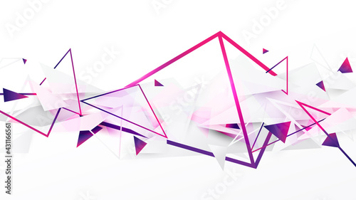 Abstract geometric background with lines and triangles dynamic effect. Futuristic technology digital hi tech concept. Vector illustration