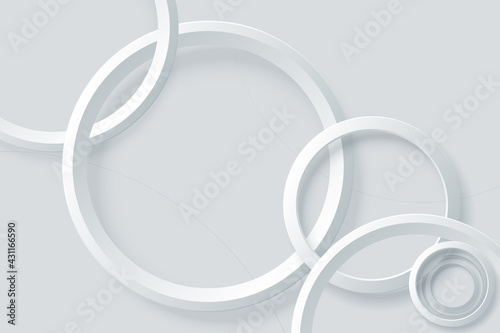 Abstract white circle geometric background. Futuristic technology digital hi tech concept. Vector illustration