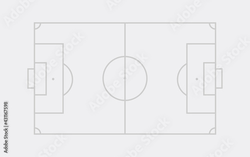 Football soccer field vector illustration. Coach table for tactic presentation for players. Sport strategy view. Flat soccer green field, football grass. Vector stadium. Soccer with line template.