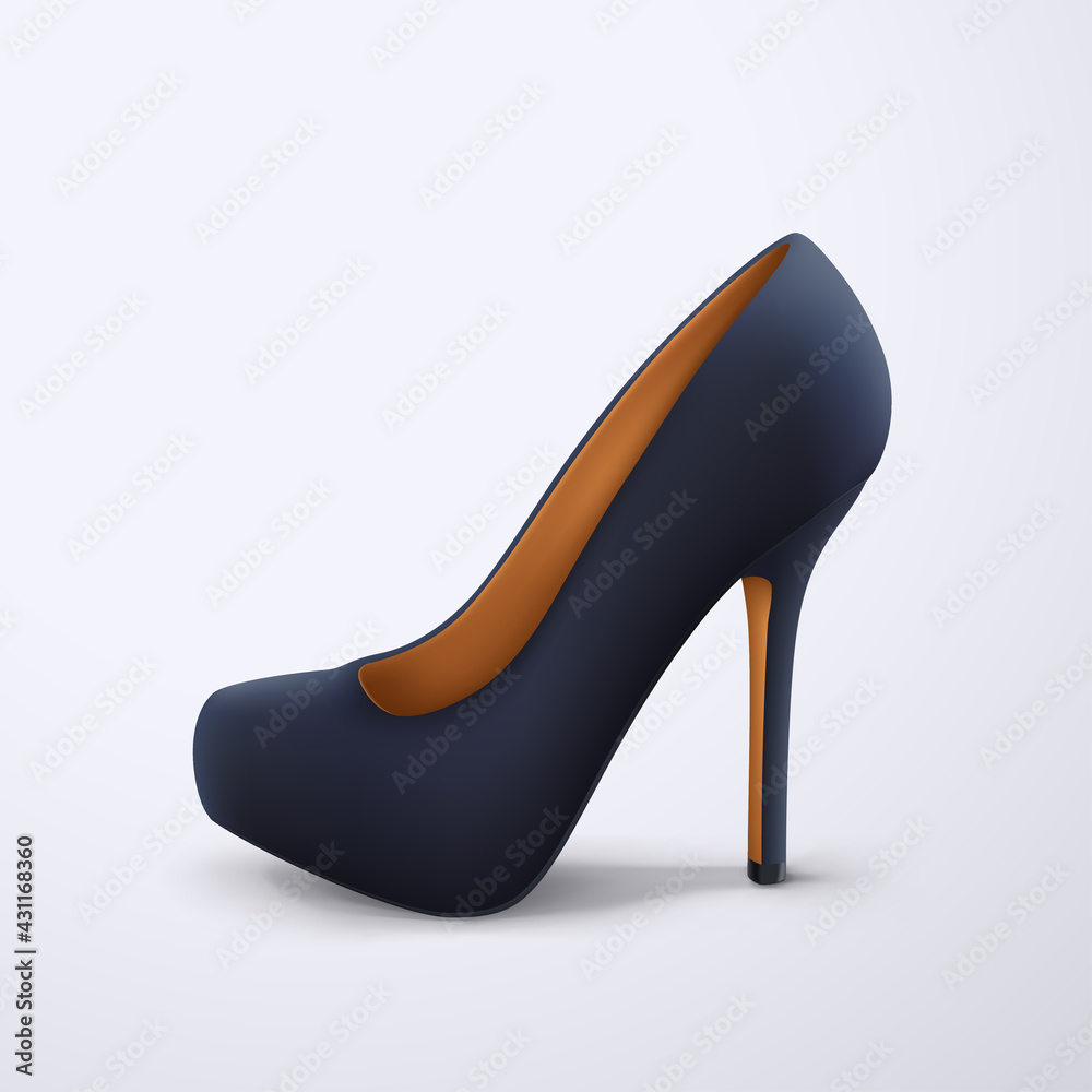 black color womans stylish shoe side view black color womans stylish shoe side view