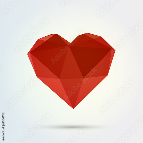Hover low polygon 3d heart design 
Eps 10 stock vector illustration 