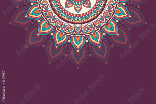 Colorful background with mandala template