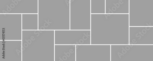 Collage for photos or images. Vector template empty frames. Creative mockup.