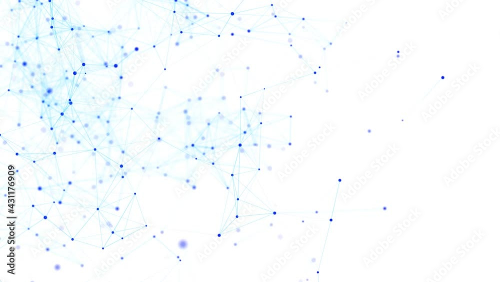 Network connection structure. Digital blue background with dots and lines. Big data visualization. 3D rendering.