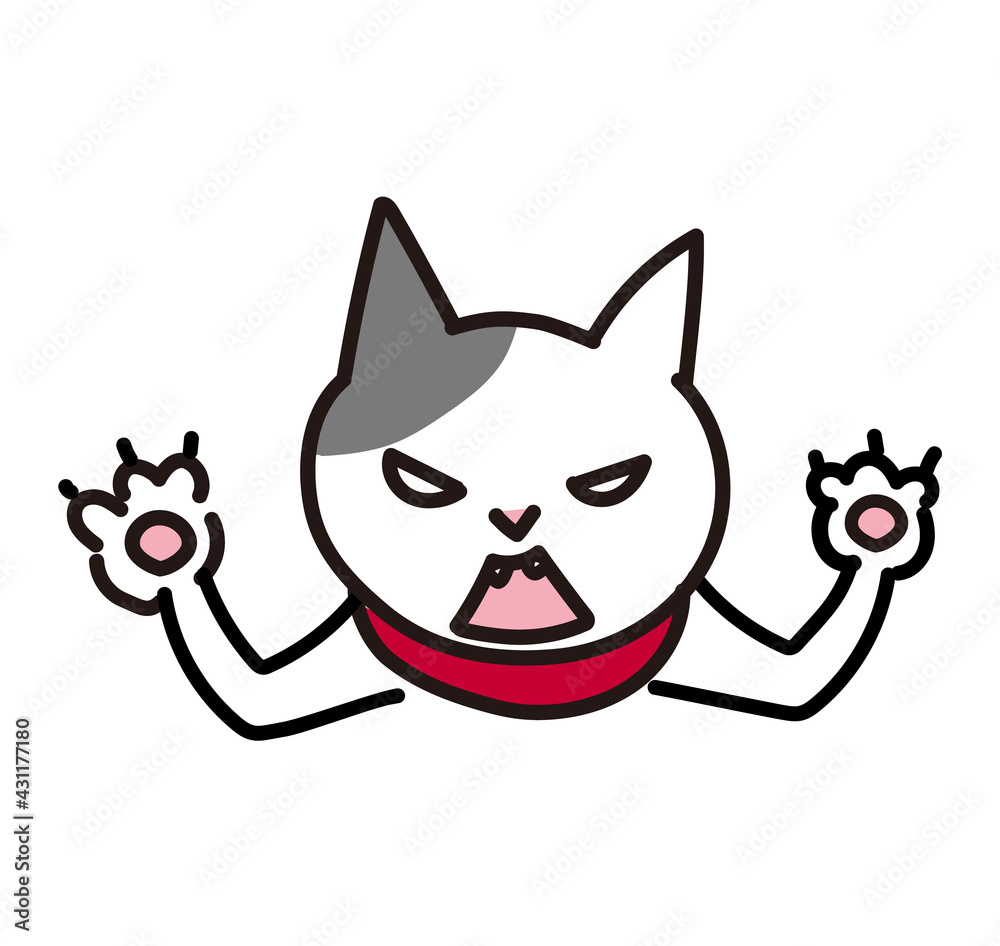 怒っている可愛い猫のイラスト Stock Vector Adobe Stock