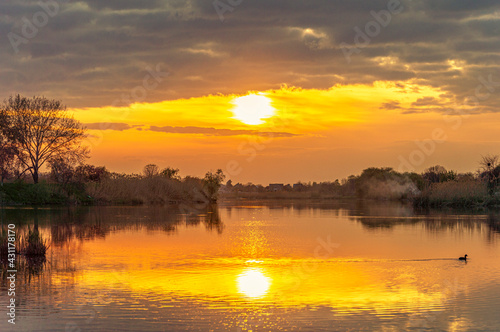 sunset on the river