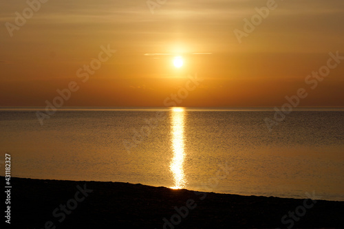 Tropical sunset on the beach. Ao-Nang. Krabi. Thailand