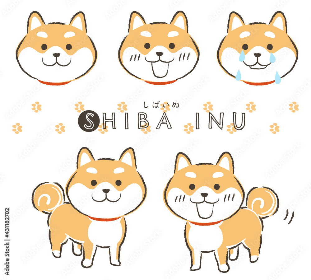 柴犬のベクターイラストセット 柴犬のベクターイラストセット