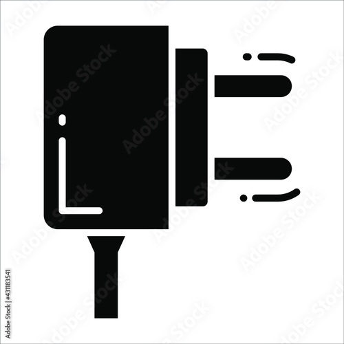 Charger solid black vector Icon. that can be easily modified or edit