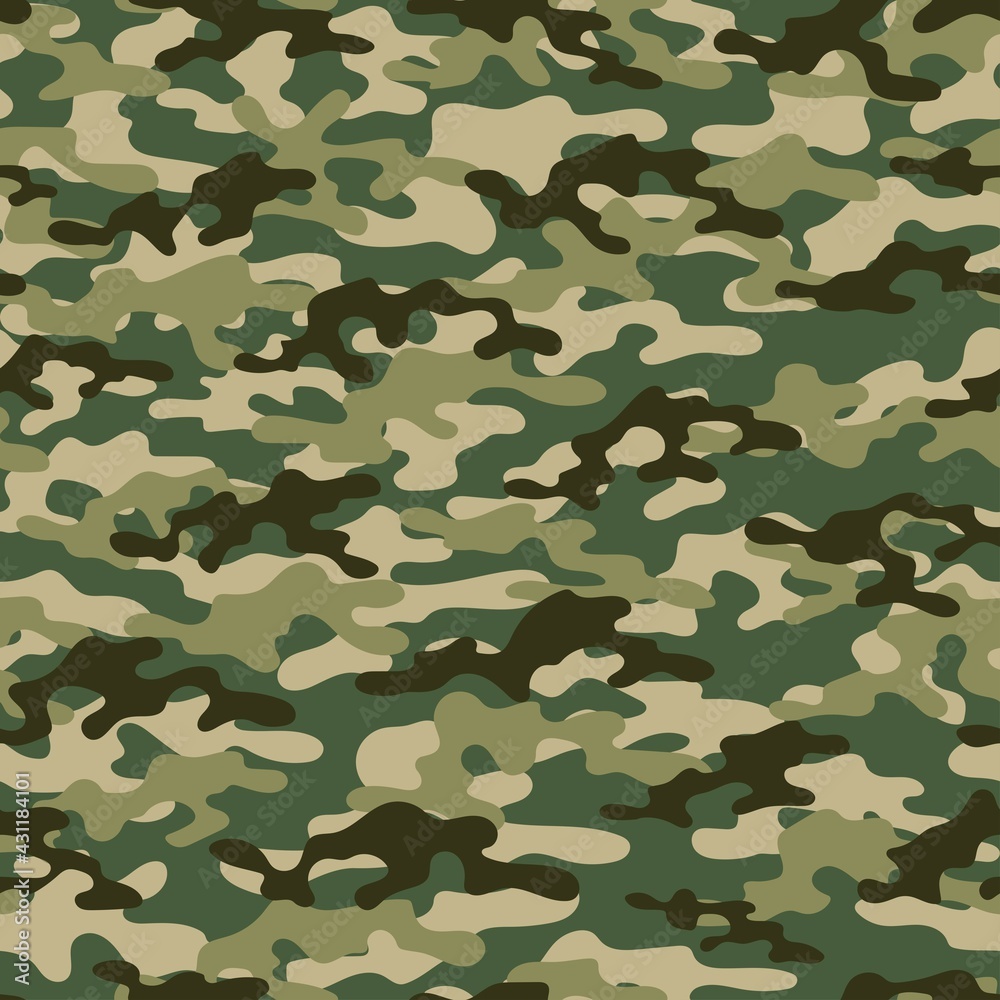 Fototapeta premium green military camouflage. vector seamless print. army camouflage for clothing or printing