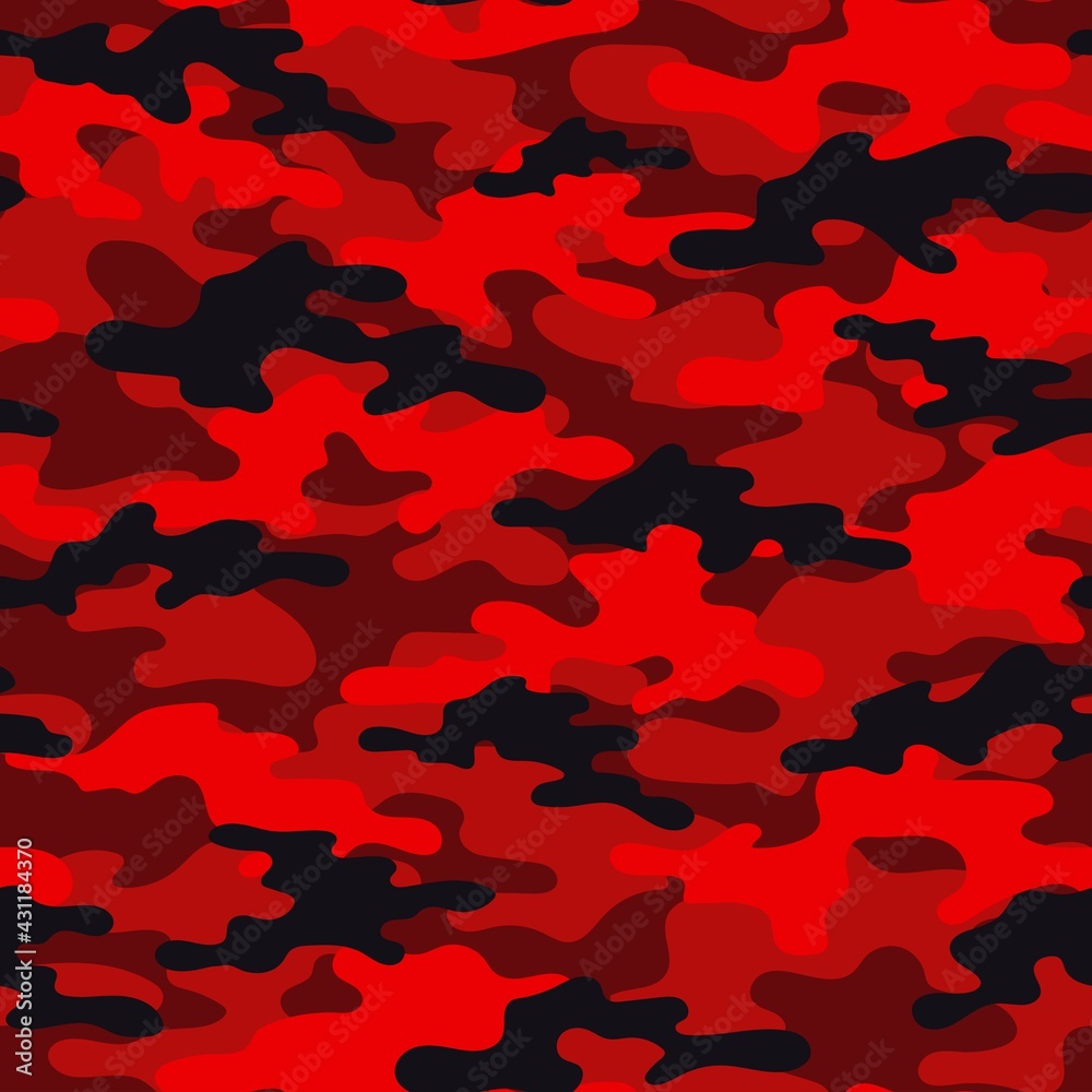 military camouflage red. vector seamless print. army camouflage for clothing or printing