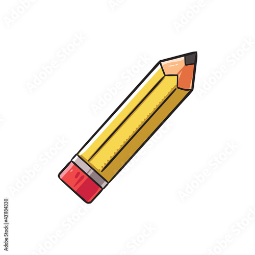 Pencil icon design vector. Isolated on white background. 