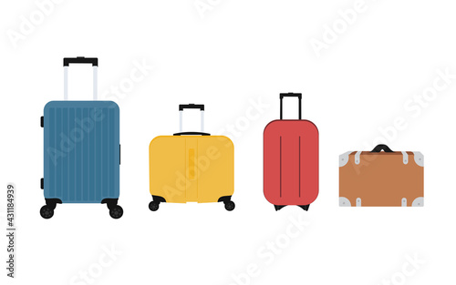 Set of suitcase icon  design vektor. Isolated on white background. 