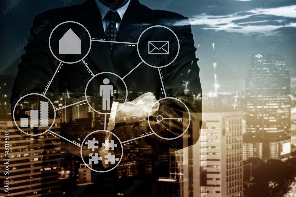 Fototapeta premium Personal financial planning concept. Businessman workplace with papers for financial planning. Business people discussing the charts and graphs showing the results of successful financial planning.