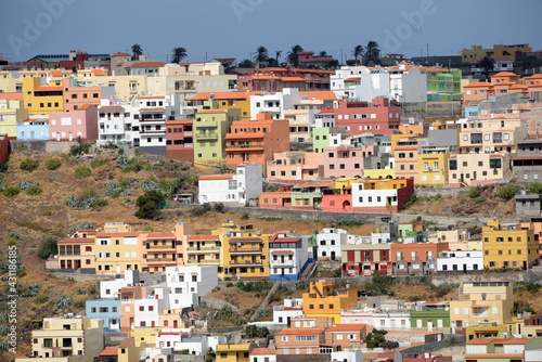 colorful houses in San Sebastian, the capital of La Gomera