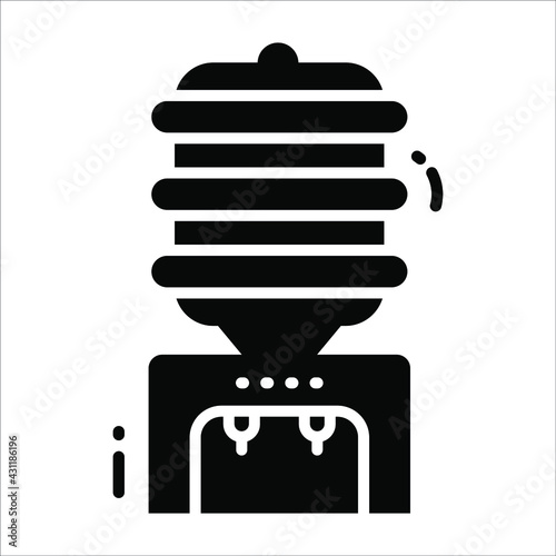 Dispenser solid black vector Icon. that can be easily modified or edit