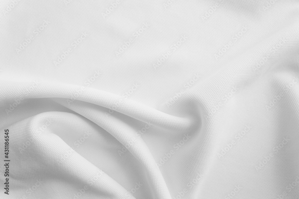 White folded cloth for background. Rippled fabric.