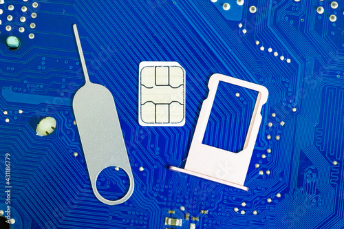 Mobile phone SIM card photo