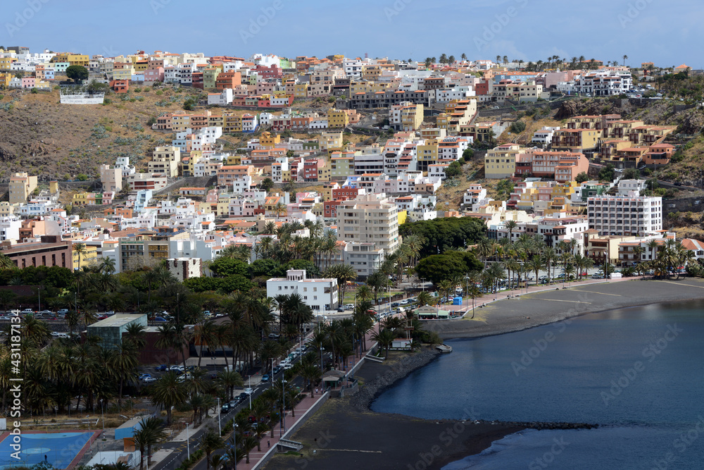colorful houses in San Sebastian, the capital of La Gomera
