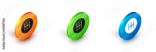 Isometric Gear shifter icon isolated on white background. Transmission icon. Circle button. Vector