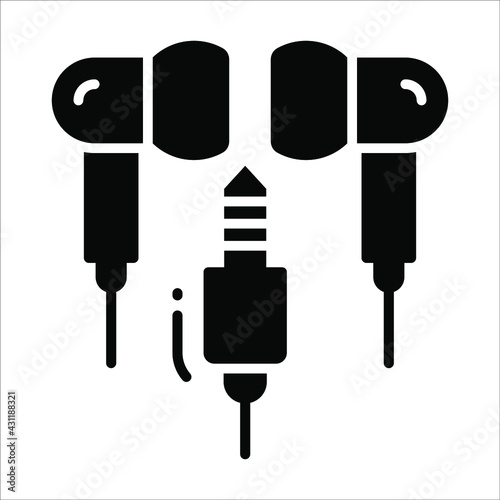 Handsfree solid black vector Icon. that can be easily modified or edit