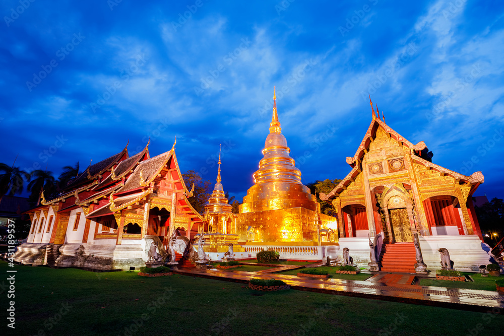 Fototapeta premium The Wat Phra Sing Temple located in Chiang Mai Province ,Thailand
