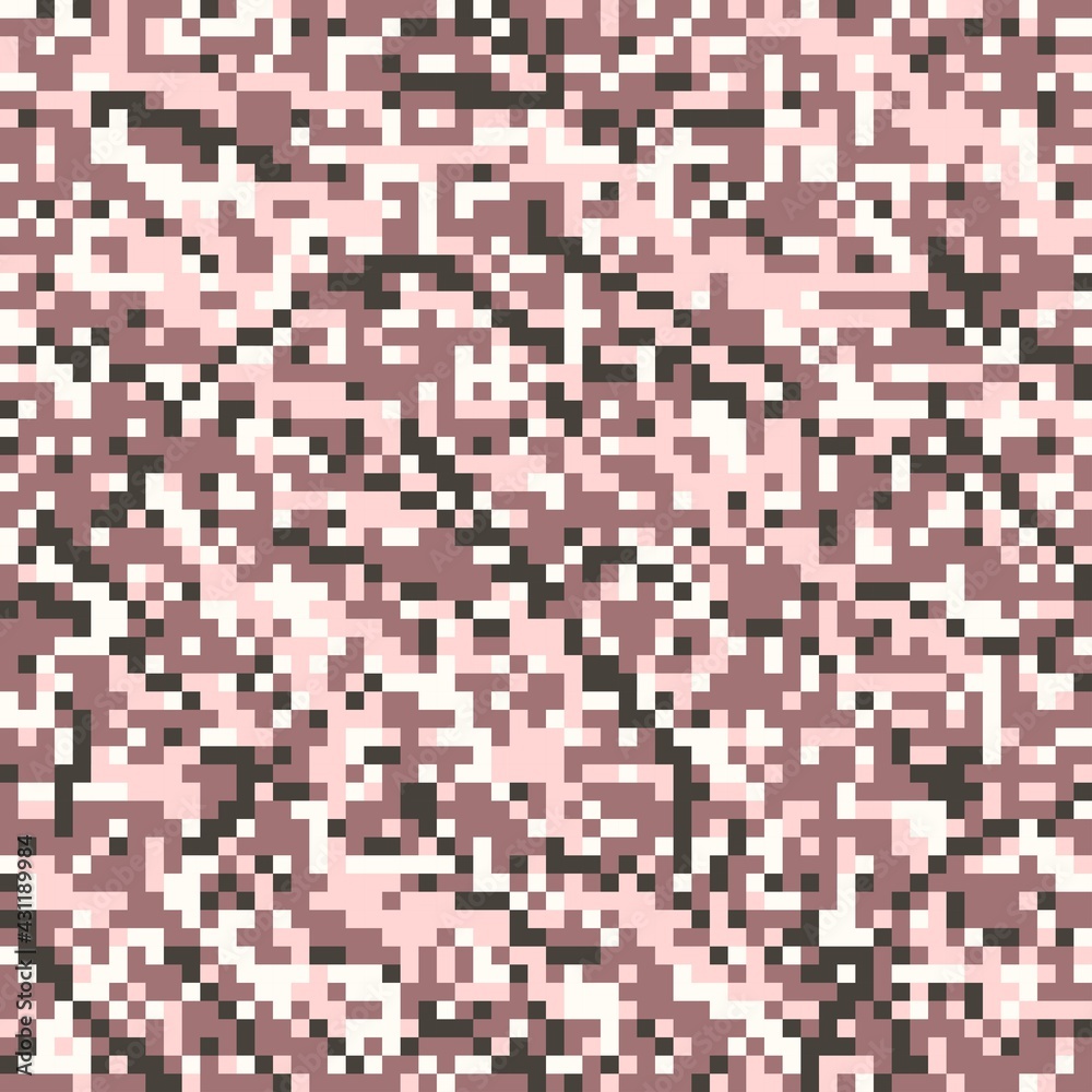 pixel military pink camouflage, seamless garment print or print