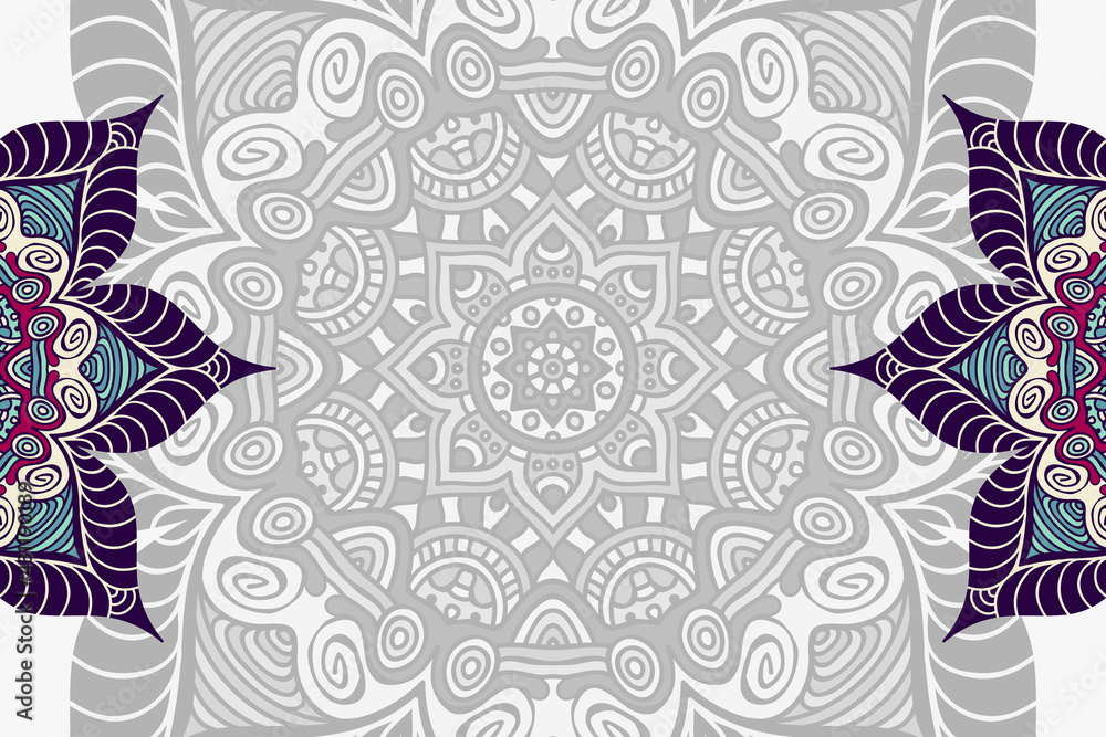 Naklejka premium Vector ornamental background with mandala