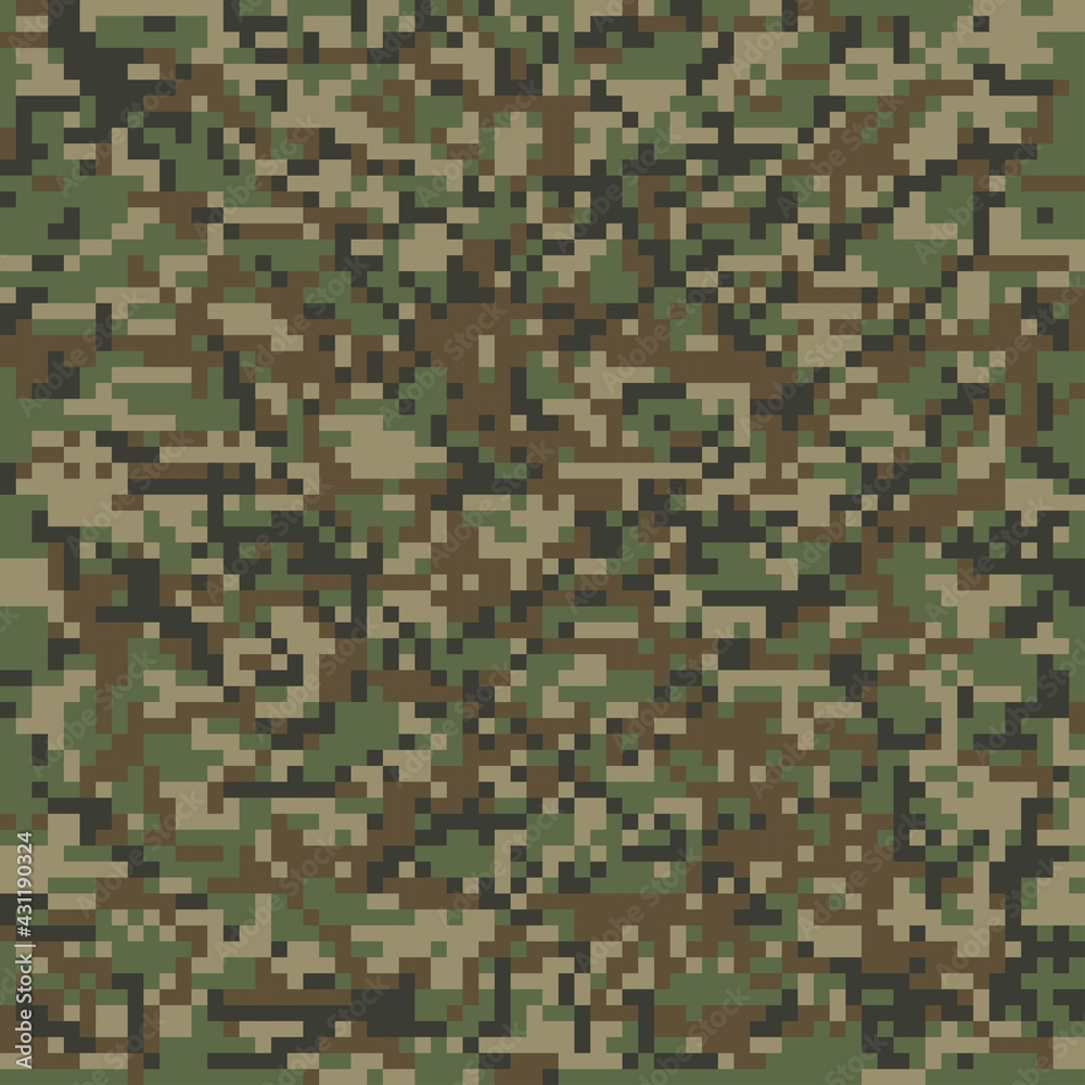 pixel military camouflage, seamless garment print or print pixel military camouflage, seamless garment print or print