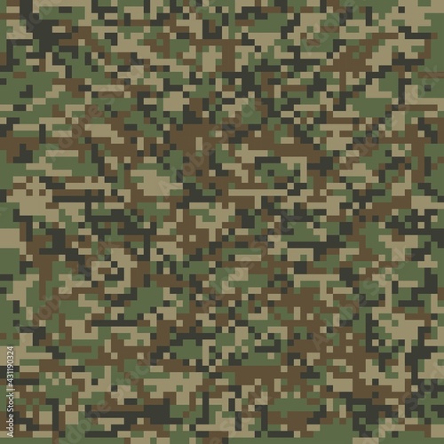 pixel military camouflage  seamless garment print or print