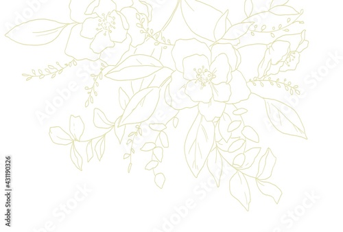Fototapeta Naklejka Na Ścianę i Meble -  シンプルなお花のイラスト