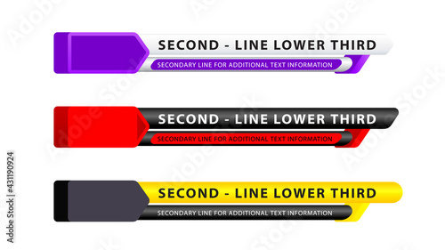 Vector  lower third or television news bar design template isolated.