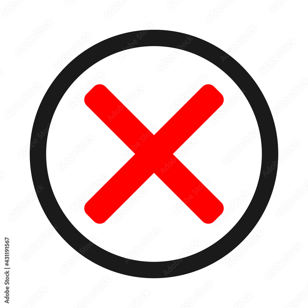 Cancel symbol, web icon, vector