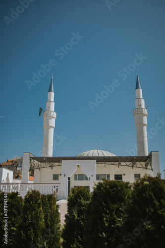 Vertical shot of the King Abdullah Bih Abdulah Aziz Ali Saud Mosque in Tuzla, Bosnia and Herzegovina photo