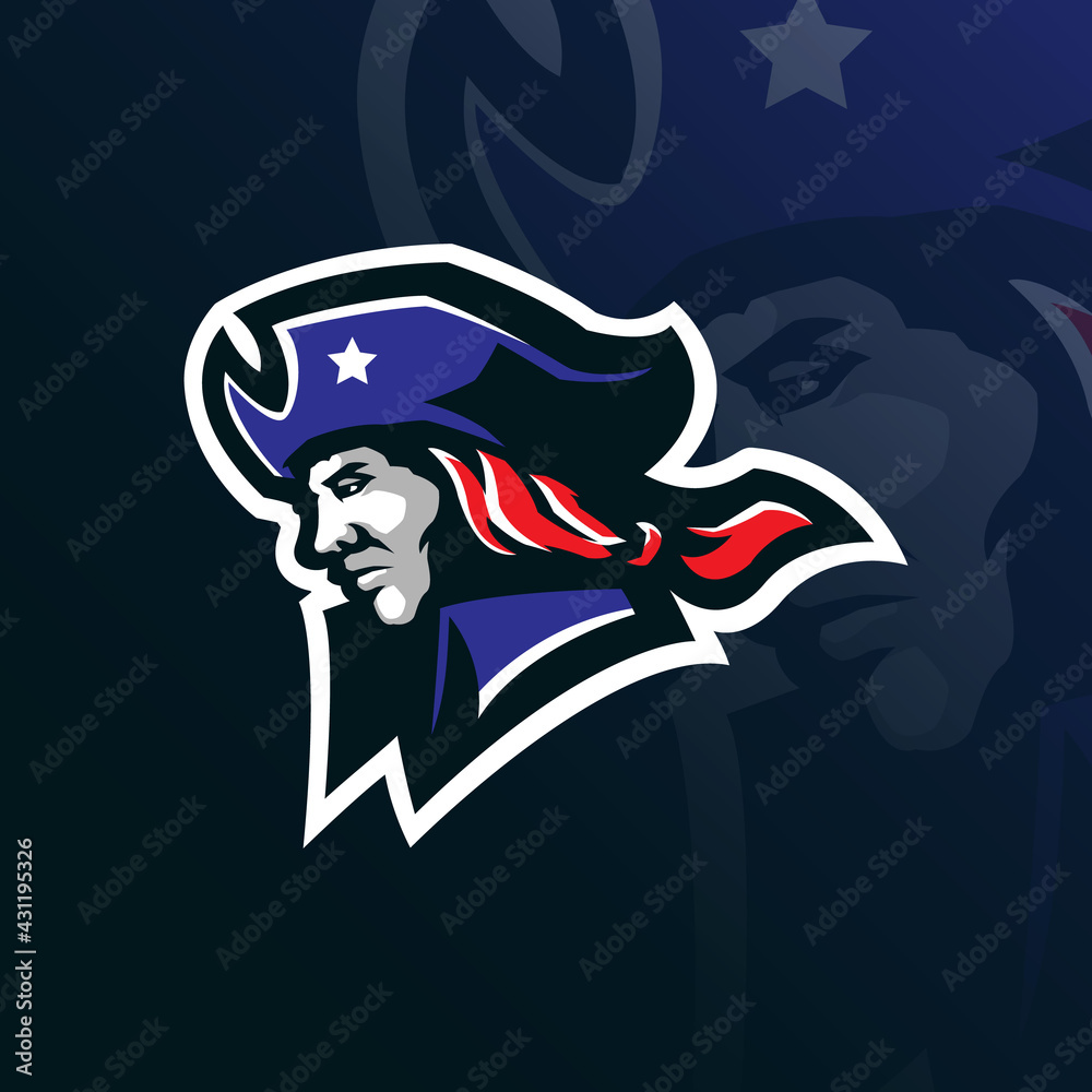 Patriot mascot logo design vector with modern illustration concept ...