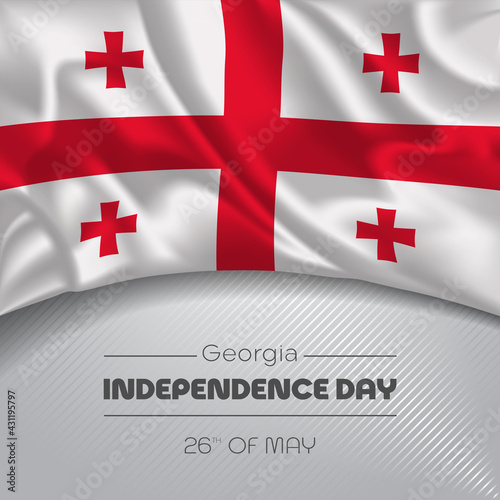 Georgia happy independence day greeting card, banner vector illustration