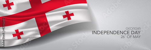 Georgia independence day vector banner, greeting card.