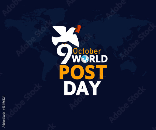 world post day good for world post day celebration. October 9. flat design. flyer design. Vector  illustration.