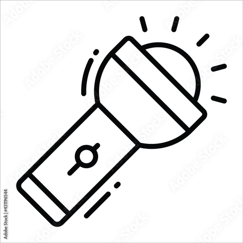 Torch line vector Icon. that can be easily modified or edit
