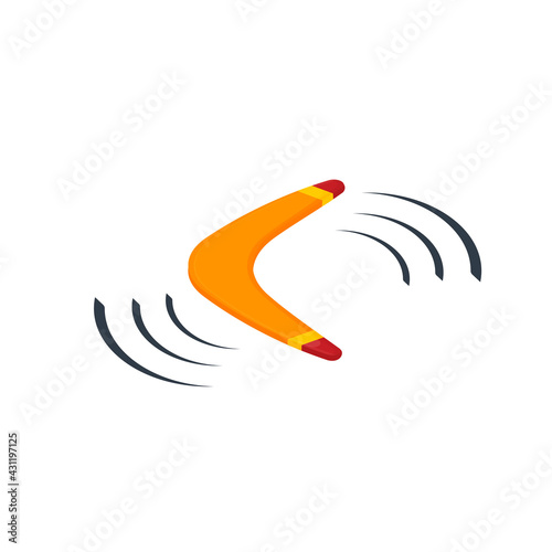 Boomerang. Boomerang in flight, vector illustration photo