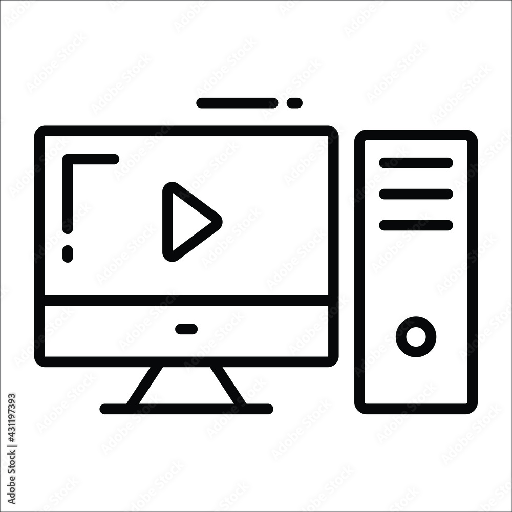 Computer line vector Icon. that can be easily modified or edit Computer line vector Icon. that can be easily modified or edit