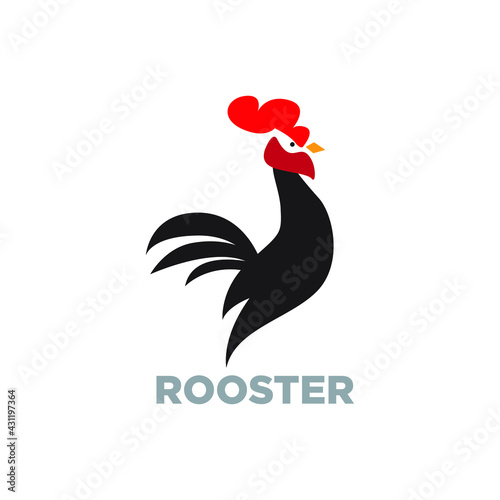 rooster logo design with geometry