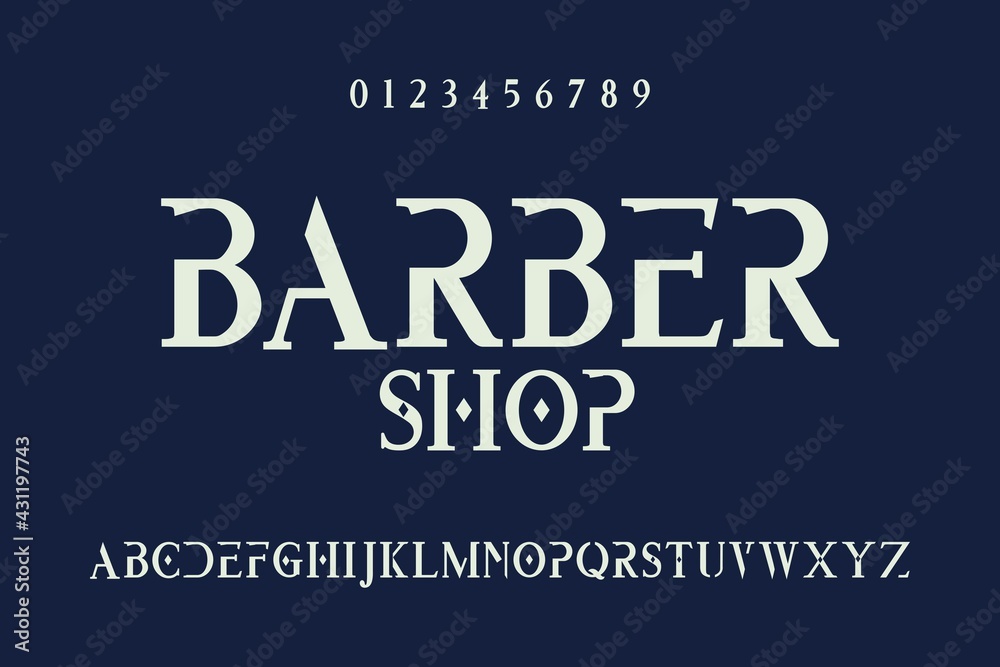 minimal font, classic lettering, blue style background, alphabet font