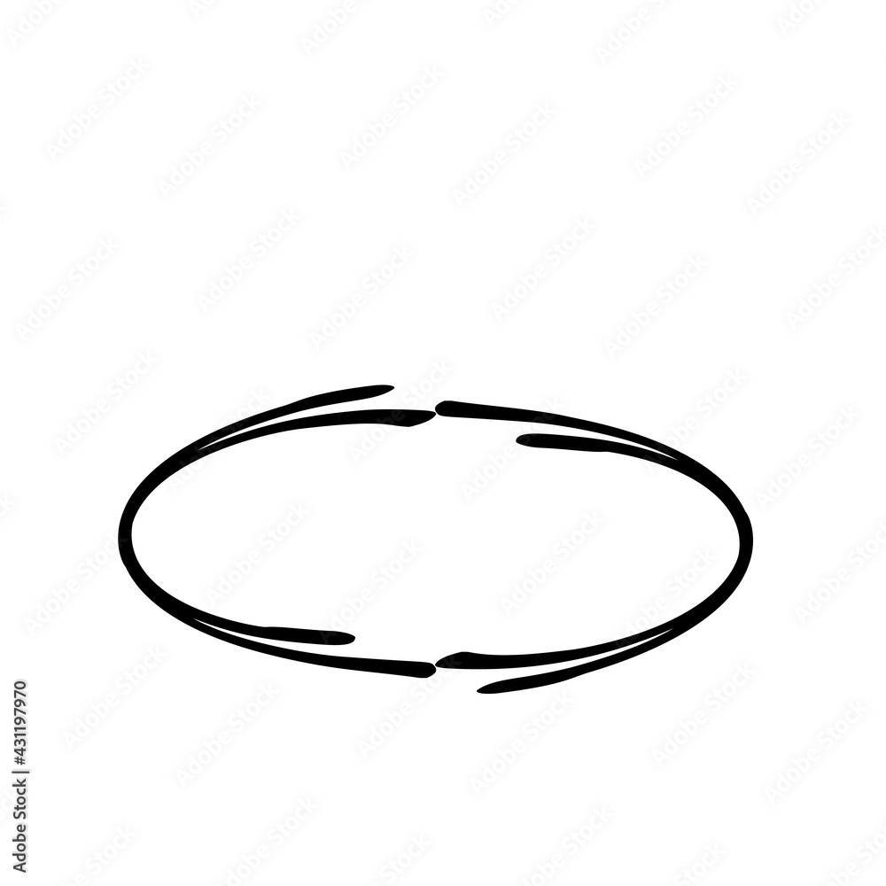 Oval grunge frame isolated on white background. Black ellipse ink border. Oval grunge frame isolated on white background. Black ellipse ink border.