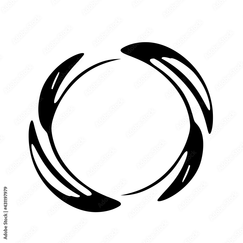 Round grunge frame isolated on white background. Black circle ink border. Round grunge frame isolated on white background. Black circle ink border.