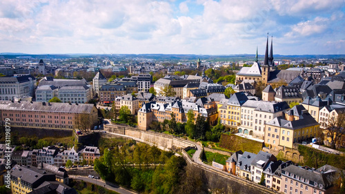 Obraz na płótnie City of Luxemburg from above - aerial photography