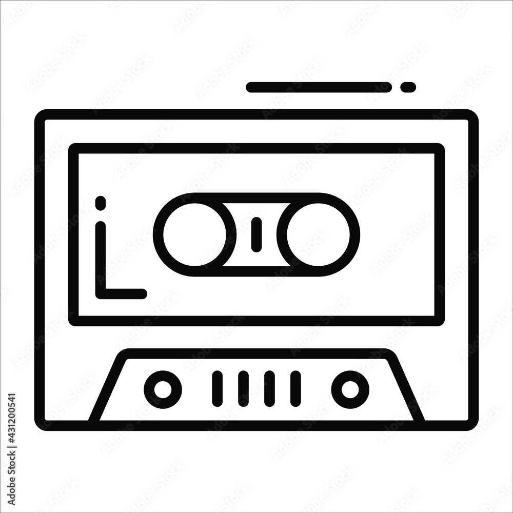Cassette line vector Icon. that can be easily modified or edit Cassette line vector Icon. that can be easily modified or edit