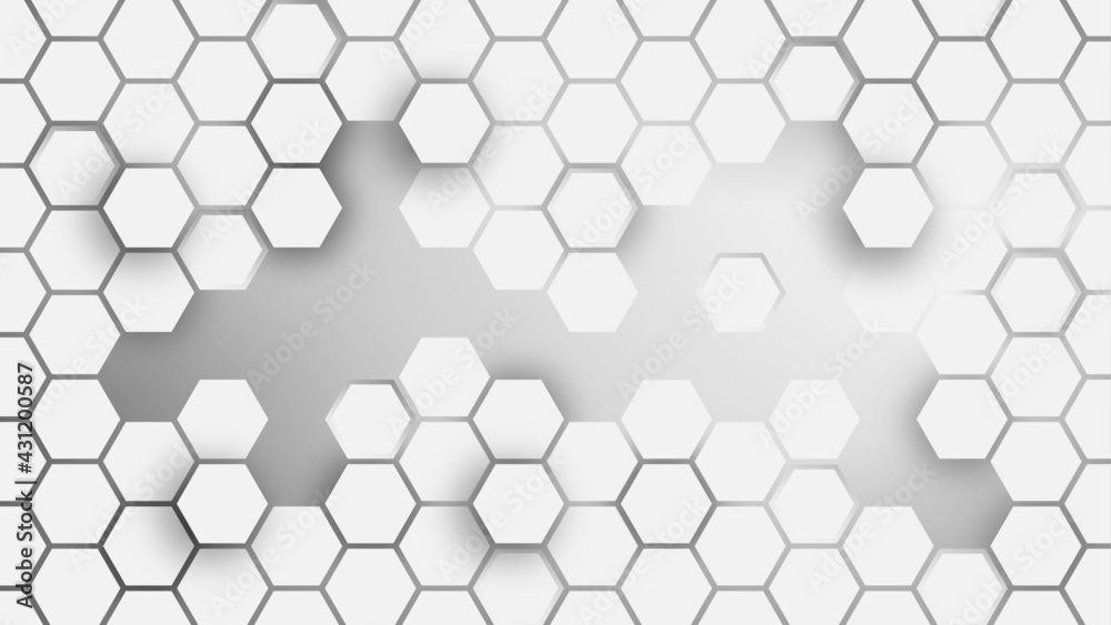 Abstract Hexagon wallpaper , white Background , 3d vector illustration ...