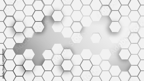 Abstract Hexagon wallpaper , white Background , 3d vector illustration .
