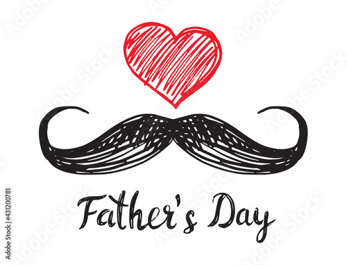Happy Fathers Day, hand drawn style, vector illustration.